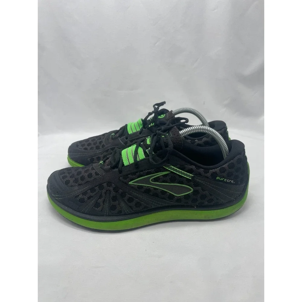 Brooks Pure Grit Running Shoes Mens Black Green Minimalist Lightweight Sz 10‎